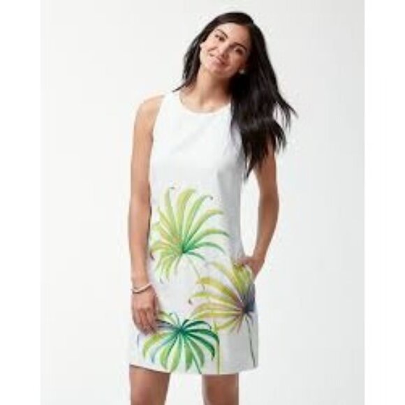 Tommy Bahama Cirque De Palm Linen Shift Dress Small